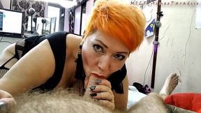 brilliant footjob from redhead witch milf aimeeparadise and many other... )) you can endure everything from such a bitch!