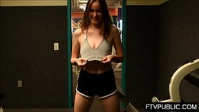 Public Gym Boobs Action