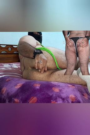 Nice Cum and Anal Penetration Using Green Mankini
