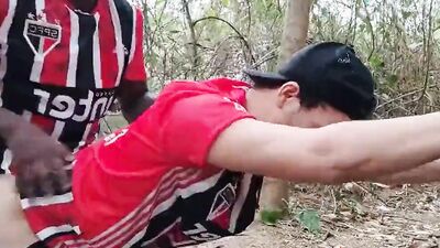 Soccer boys are fucked by winning team in the woods