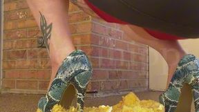 Giantess Feet In Platform Heels Smashing Cake! Portrait View