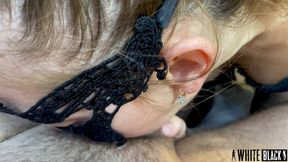 POV slobbering deepthroat step sister