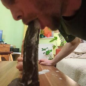 Sloppy saliva dildo deepthroat 8