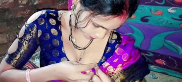 Beautiful Bride in Banarasi Saree Had a Lot of Fun in the Sex Room