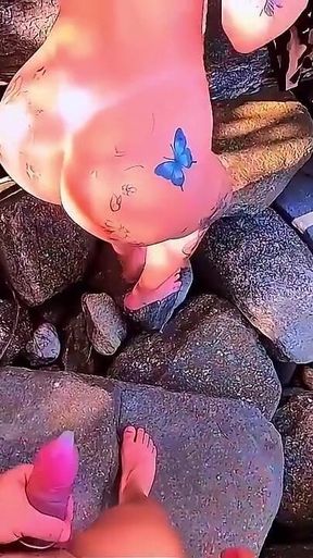 Beach Fantasy - Blonde & Brunette (pov)