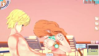 3D/Anime/Hentai, One Piece: Nami Having fun at the beach in her bikini!!