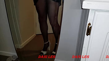 Dani Leg Cums Big in sexy Black Pantyhose