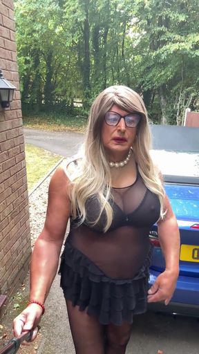 Memorable moment from "Sexy Crossdresser kellycd2022 in black seamless pantyhose and heels"