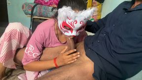 I pushed my older stepbrother's thick cock all the way into my mouth and then my stepbrother rubbed my little soft pussy