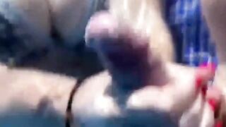 Teacher with Moisa Robert on summer vacation at the pool and the teacher tells moisa