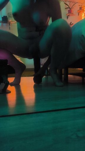 Young transgender girl dildos herself