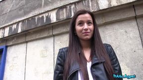 Innocent Brunette Takes Money For Stranger Toilet Sex