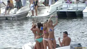 Amateur Chicks Show Off Small Perky Tits On The Boat Ride