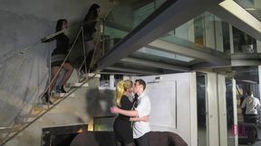 Special celebration cockold couple invited two milf shemales pornstars to fuck them