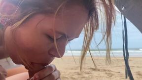 CUM IN MOUTH MY STEPSIS IN PUBLIC ON BEACH