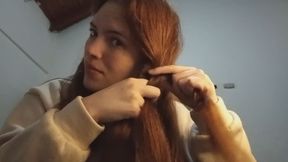 Braiding my red hair