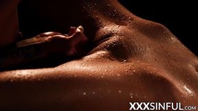 Sapphic babes play with each other's slick pussy in intimate 69