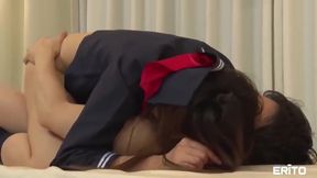 Rope-Bound Brunette&#039;s Japanese Delight: Three-Way Stockings Spree