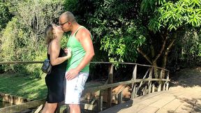 fucking behind the trees in a public park with a bbc