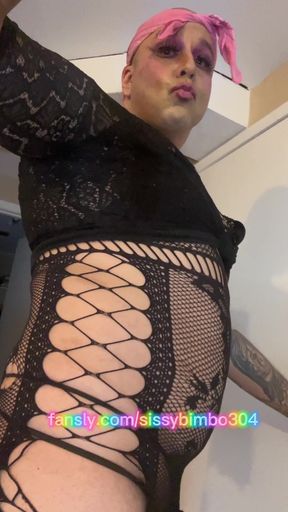 Sissy femboy showing big ass and tramp stamp