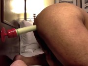 Doggy style with a suction mounted dildo