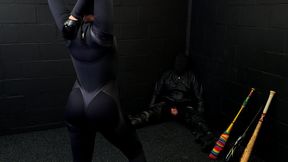Black Bodysuit Fury: Kicks & Crop Unleashed