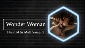 Heroine Wonder Woman Drained by Vampire