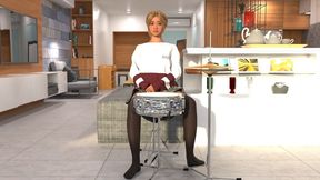 BEAUTIFUL ASIAN GIRL PLAYING DRUM AND HI-HAT IN PANTYHOSE [PEDAL PUMPING]