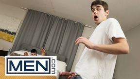 DUDES - Hatler Gurius Self Bangs His Fuck hole, Then His Roomie Joey Mills Ambles In To Help Him