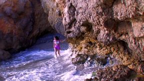 Fucking French MILFs ass on the beach