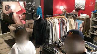 Risky public sex in Japanese clothing shop Tsubasa Hachino