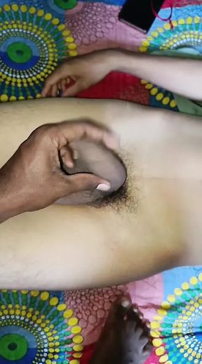 Sneaking and touching him first time while he was completely naked