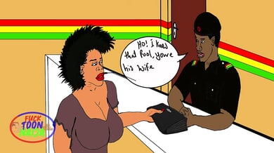 Mature African wife enters prison deal to free her jailed husband in animated cartoon