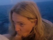 Blonde slut pov BlowJob on A Cruise Ship