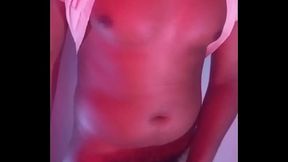 Labeto hot red room light masturbation with huge cumshot load S1E4