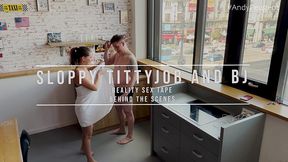 voyeur bts big tits milf pov titjob and blowjob - lady lyne