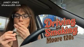 Smoking & Driving Moore 120's - Lesbian MILF Smoking Fetish