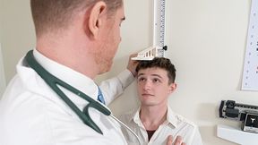 FunSizeBoys Dr Teddy smashes fresh patient Grant Ducati on his examination table