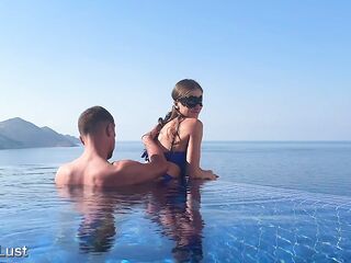 Part 1. Stranger meets Candy Longing in the pool and screws her in the hotel. Oral-sex, creampie