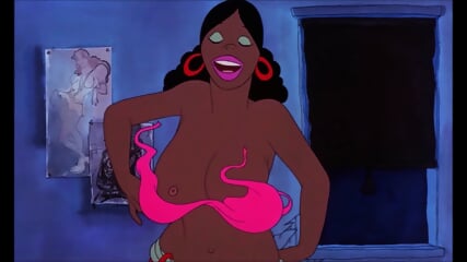 cartoon ebony BALLBUSTING kick in the balls, Ralph Bakshi