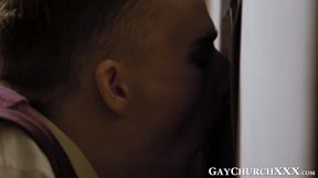 Big dick catholic priest drills twink bareback in confession