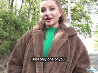 Public Agent Anna Polina gets her consummate bazookas out for a screwing