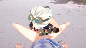 Razor gets a big creampie while sucking Bennett's girthy cock in 3D anime hentai