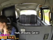 Female Fake Taxi Busty blonde in lesbian sexual anal play workout