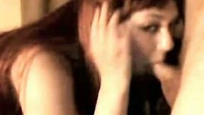 Wonderful alluring red haired chick sucked my stiff prick