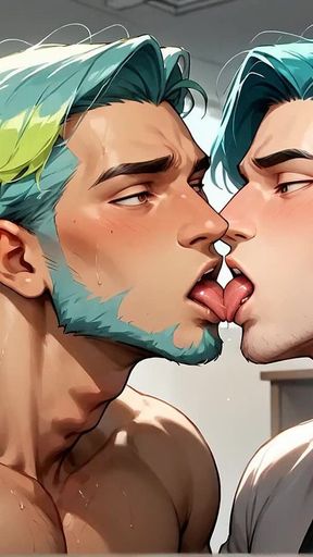 The Teal-haired Muscle Lover Fills the Office Orgy Quota with His Freshest Honey - Wow, First-time XXX!