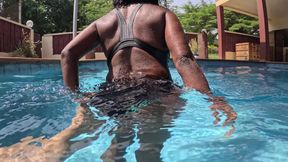 He Suddenly Pulls My Bathing Suit to the Side and Fucks Me in the Pool