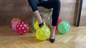 KIRA IN HIGH HEELS POPPING BALLOONS - MOV Mobile Version