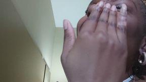 NOSE PICKING SNOTS NOSTRILS FRONTAL CAMERA POV