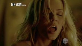 Laura Vandervoort and really horny cock riding bed scene